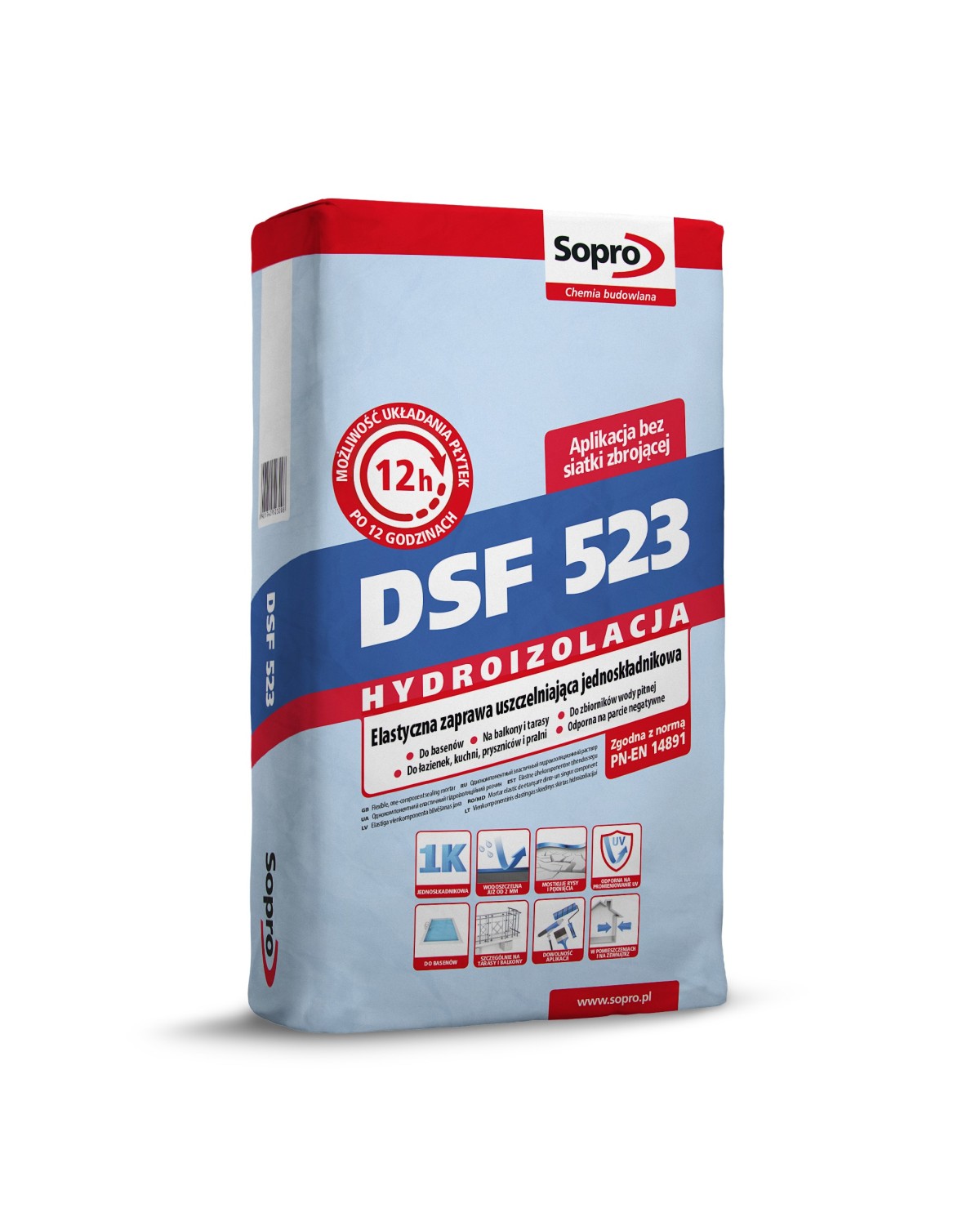 Elastyczna zaprawa uszczelniająca DSF 523 20 kg SOPRO - Wysoka jakość