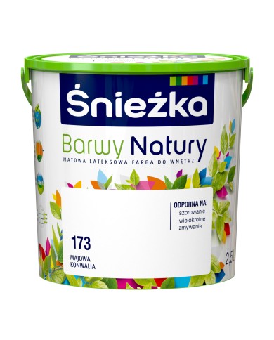 Farba do ścian i sufitów Majowa Konwalia 2,5 L - ŚNIEŻKA Farba do ścian i sufitów Majowa Konwalia 2,5 L - ŚNIEŻKA