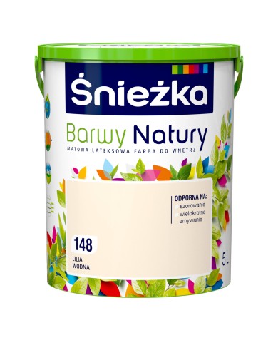 Farba do ścian i sufitów Lilia Wodna 5L - ŚNIEŻKA Farba do ścian i sufitów Lilia Wodna 5L - ŚNIEŻKA