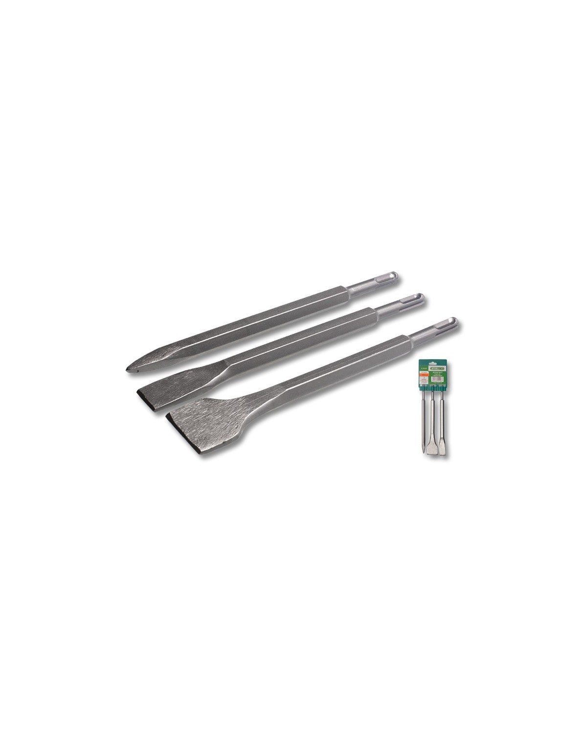 Zestaw dłut SDS-Plus 3 el. szpic, wąskie, szerokie - STALCO s-28225 Zestaw dłut SDS-Plus 3 el. szpic, wąskie, szerokie - STALCO s-28225