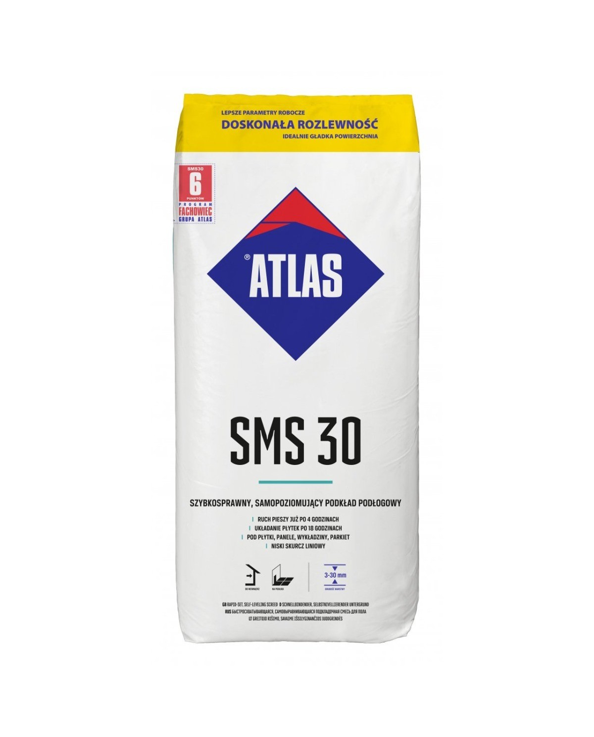 ATLAS SMS 30 - Samopoziomujący podkład podłogowy 25 kg