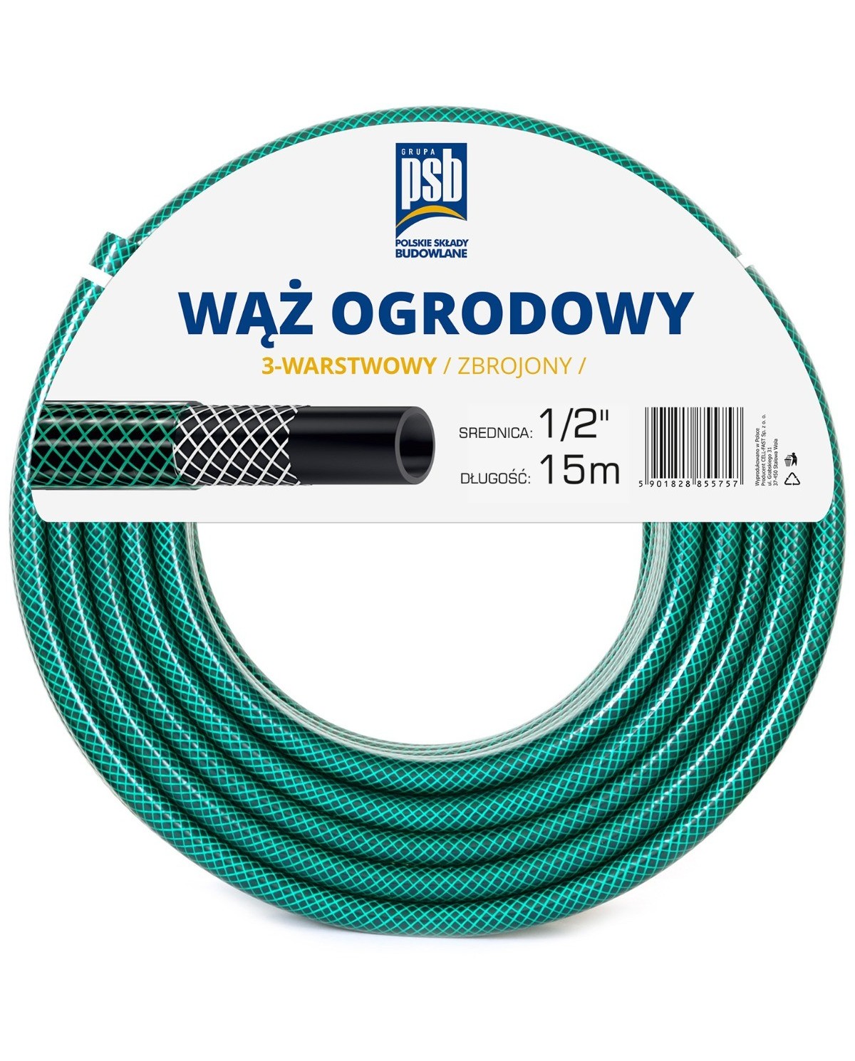 "Wąż ogrodowy 11-204 PSB 1/2" 15m - Wysoka jakość i trwałość"