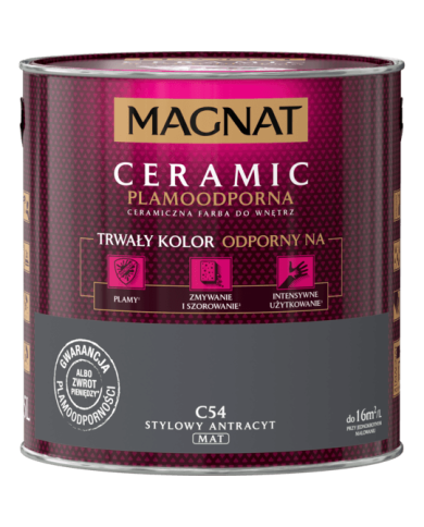 Farba ceramiczna 2,5 L antracyt MAGNAT CERAMIC - styl i trwałość Farba ceramiczna 2,5 L antracyt MAGNAT CERAMIC - styl i trwałość