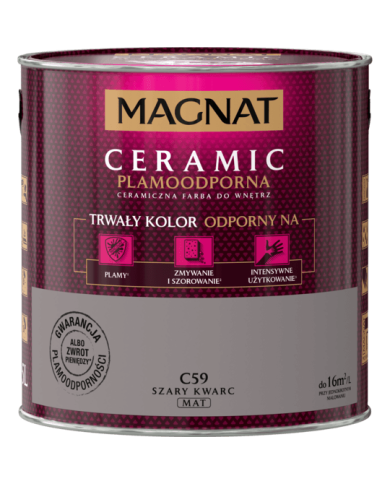 Farba ceramiczna 2,5 L szary kwarcyt MAGNAT - Wysoka jakość! Farba ceramiczna 2,5 L szary kwarcyt MAGNAT - Wysoka jakość!