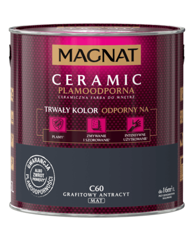 Magnat Ceramic GRAFITOWY ANTRACYT 2,5L - Farba do wnętrz Magnat Ceramic GRAFITOWY ANTRACYT 2,5L - Farba do wnętrz