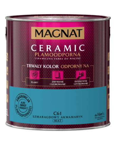 Farba ceramiczna 2,5 L szmaragdowy akwamaryn MAGNAT CERAMIC Farba ceramiczna 2,5 L szmaragdowy akwamaryn MAGNAT CERAMIC