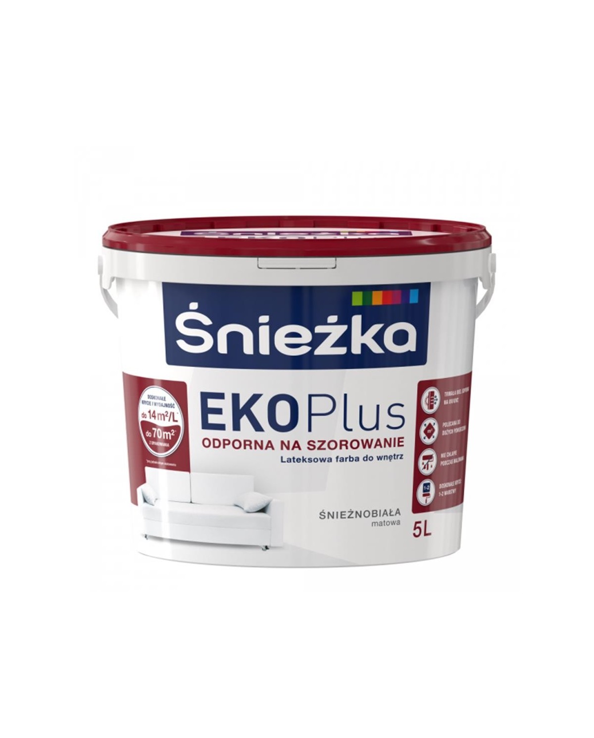 Farba biała Eko Plus 5L ŚNIEŻKA - Wysoka jakość i ekologia