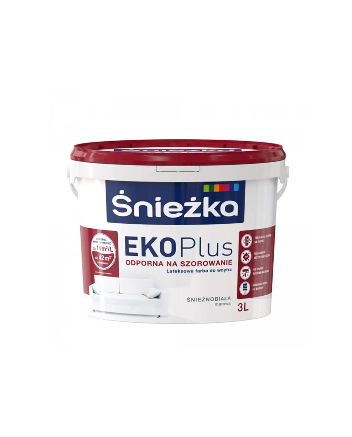 Farba biała Eko Plus 3L Śnieżka - Wysoka jakość i ekologia