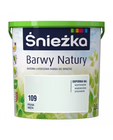 ŚNIEŻKA B.NATURY 2,5L - Polna Mięta | Farba Ekologiczna ŚNIEŻKA B.NATURY 2,5L - Polna Mięta | Farba Ekologiczna