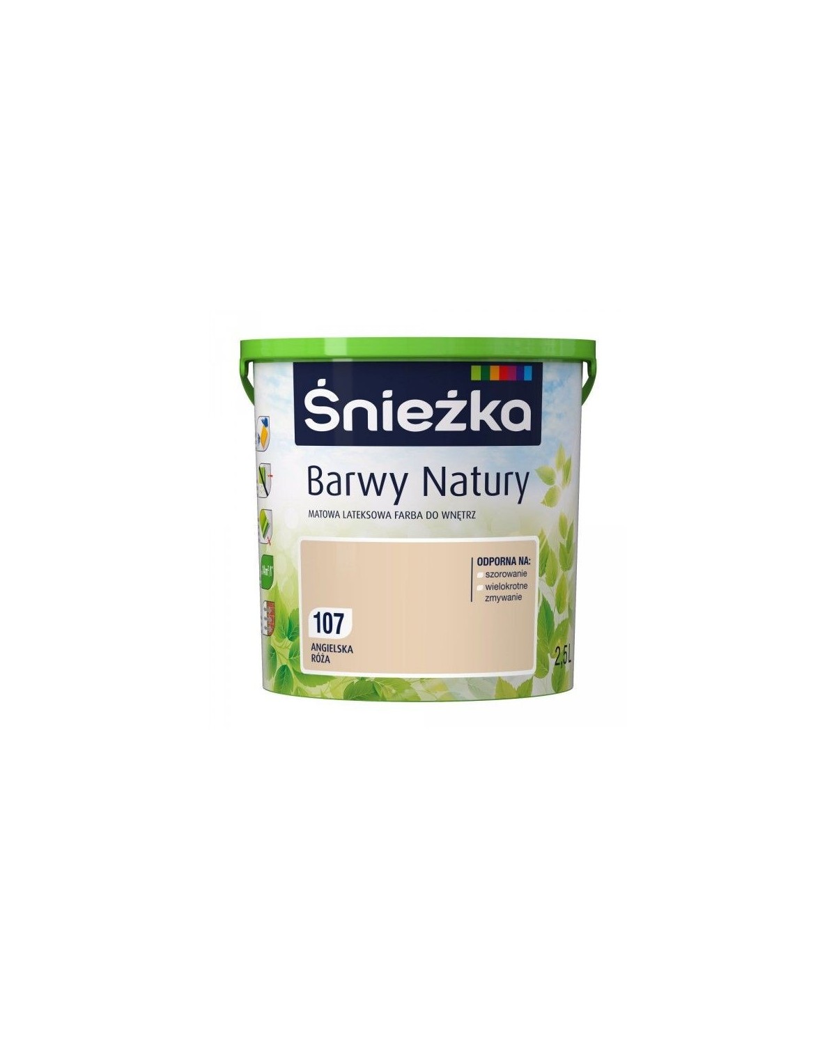 Farba do ścian i sufitów Angielska Róża 5L - ŚNIEŻKA Farba do ścian i sufitów Angielska Róża 5L - ŚNIEŻKA