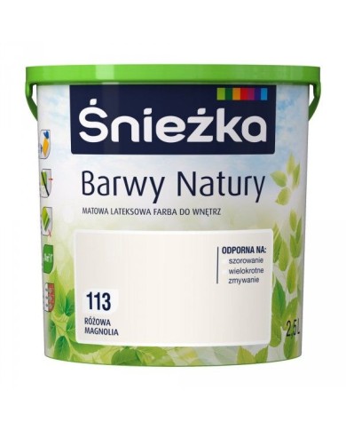 Farba różowa magnolia 5L ŚNIEŻKA - idealna do ścian i sufitów