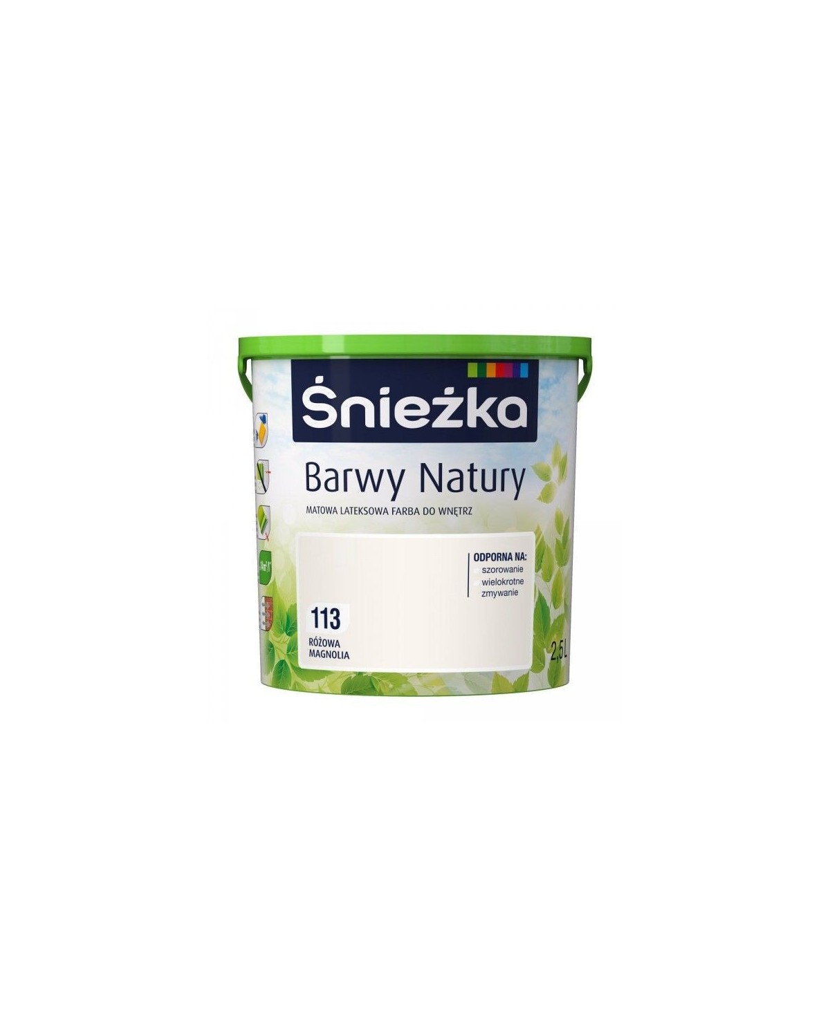 Farba różowa magnolia 5L ŚNIEŻKA - idealna do ścian i sufitów