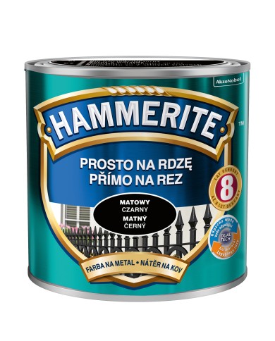 Farba do metalu 0,25 L czarny mat HAMMERITE - trwałość i jakość Farba do metalu 0,25 L czarny mat HAMMERITE - trwałość i jakość