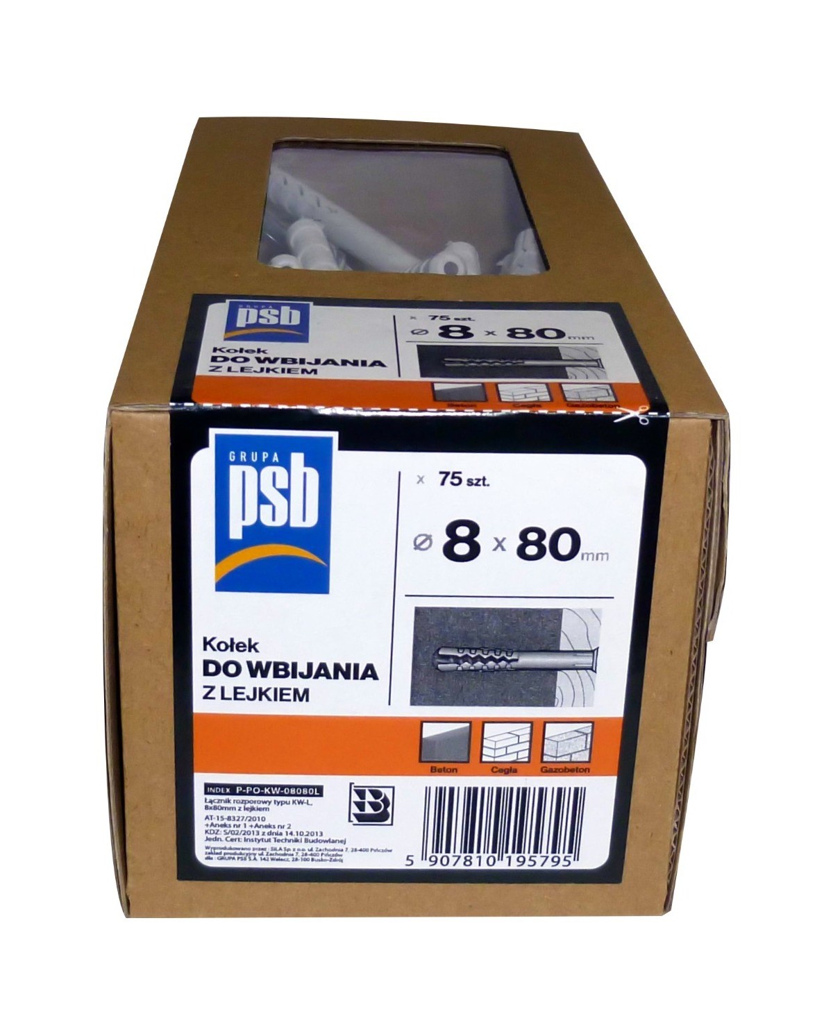 Kołek szybkiego montażu 8x80 mm - opakowanie 75 szt. Kołek szybkiego montażu 8x80 mm - opakowanie 75 szt.