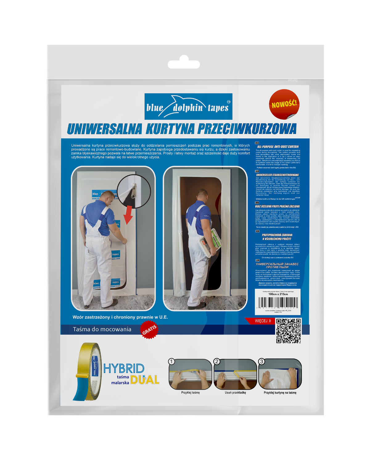 Kurtyna przeciwkurzowa 100x215 cm BLUEDOLPHIN - Skuteczna Ochrona