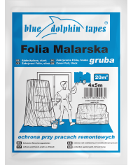 Folia malarska gruba 4x5 m BLUEDOLPHIN - Ochrona i jakość Folia malarska gruba 4x5 m BLUEDOLPHIN - Ochrona i jakość