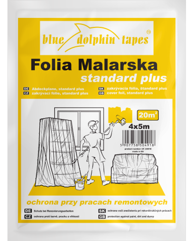 Folia malarska 4m x 5m BLUEDOLPHIN - Idealna do ochrony Folia malarska 4m x 5m BLUEDOLPHIN - Idealna do ochrony
