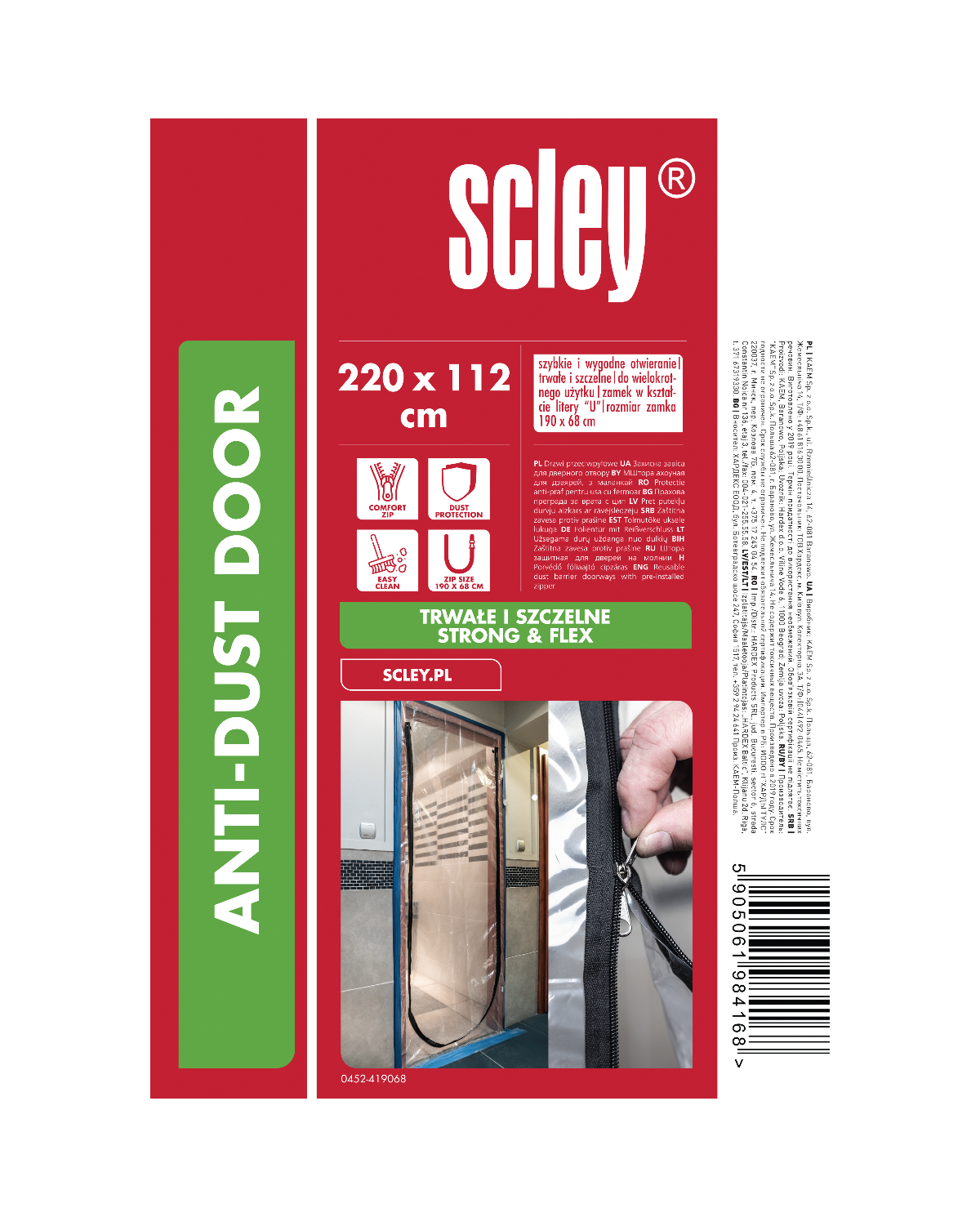 Kurtyna przeciwpyłowa U SCLEY 112 x 220 cm - Ochrona i Komfort Kurtyna przeciwpyłowa U SCLEY 112 x 220 cm - Ochrona i Komfort
