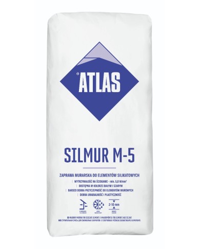 Zaprawa murarska Silmur M5B 25 kg ATLAS - do silikatów Zaprawa murarska Silmur M5B 25 kg ATLAS - do silikatów