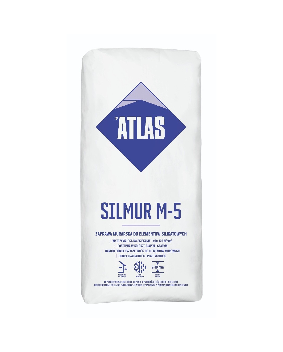 Zaprawa murarska Silmur M5B 25 kg ATLAS - do silikatów Zaprawa murarska Silmur M5B 25 kg ATLAS - do silikatów