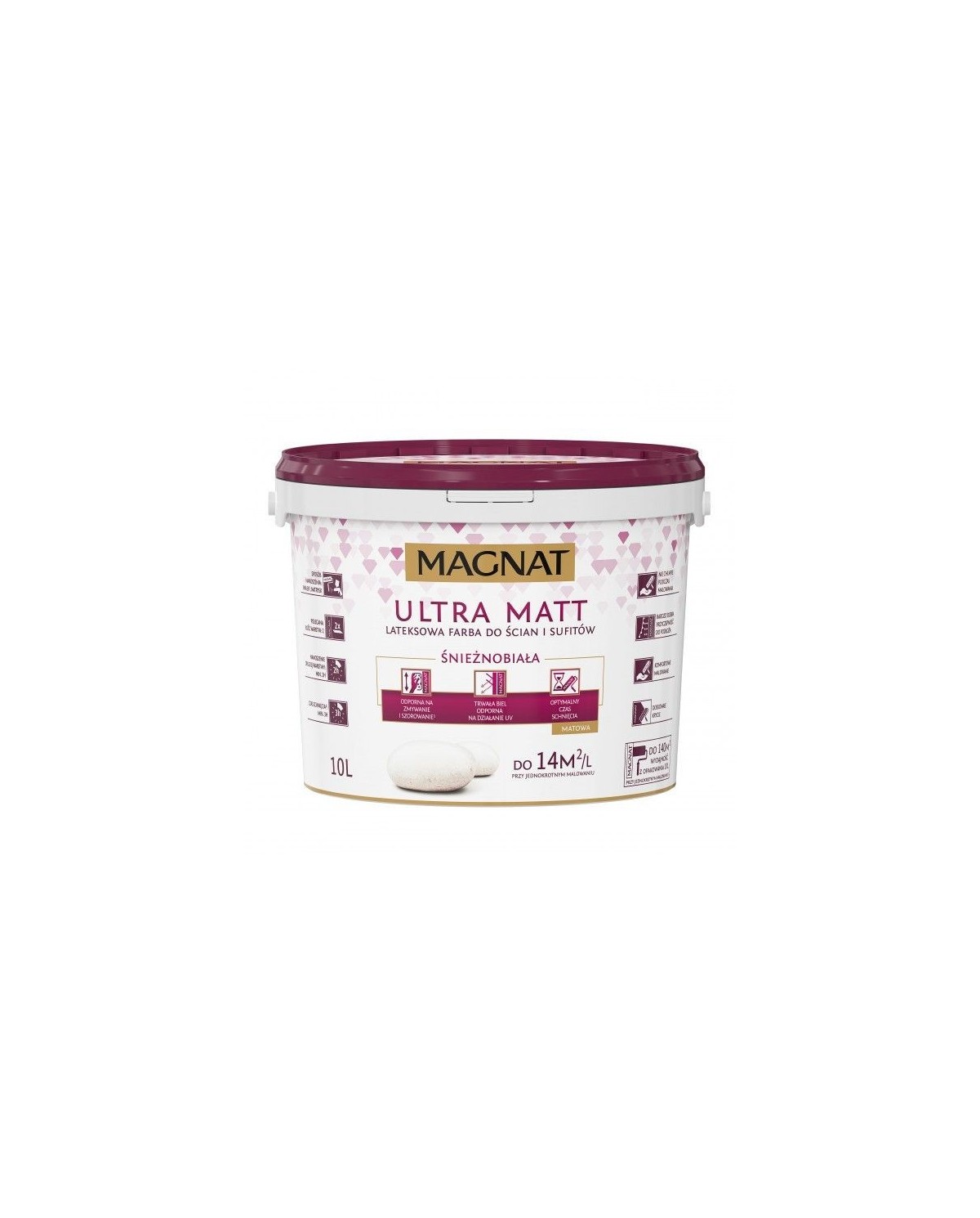 Farba lateksowa MAGNAT 10L Ultra Matt - Biała do ścian i sufitów Farba lateksowa MAGNAT 10L Ultra Matt - Biała do ścian i sufitów