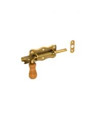 Zasuwka sprężynowa 15x5 cm z drewnianą rączką DMX - Wysoka jakość Zasuwka sprężynowa 15x5 cm z drewnianą rączką DMX - Wysoka jakość