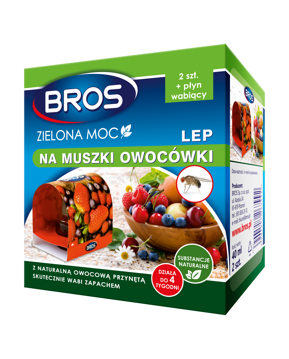 Zielona Moc - Lep na muszki owocówki 2 sztuki | Skuteczna ochrona