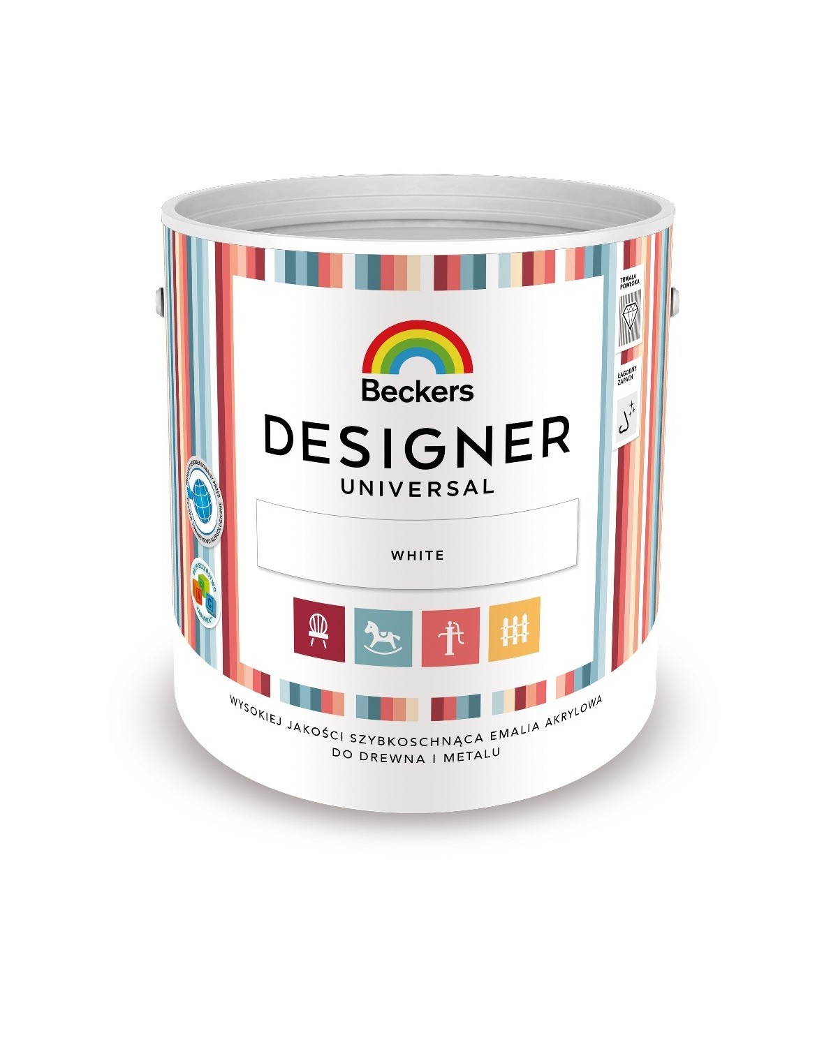Emalia Designer Universal White 2,5 L BECKERS - Drewno i Metal Emalia Designer Universal White 2,5 L BECKERS - Drewno i Metal