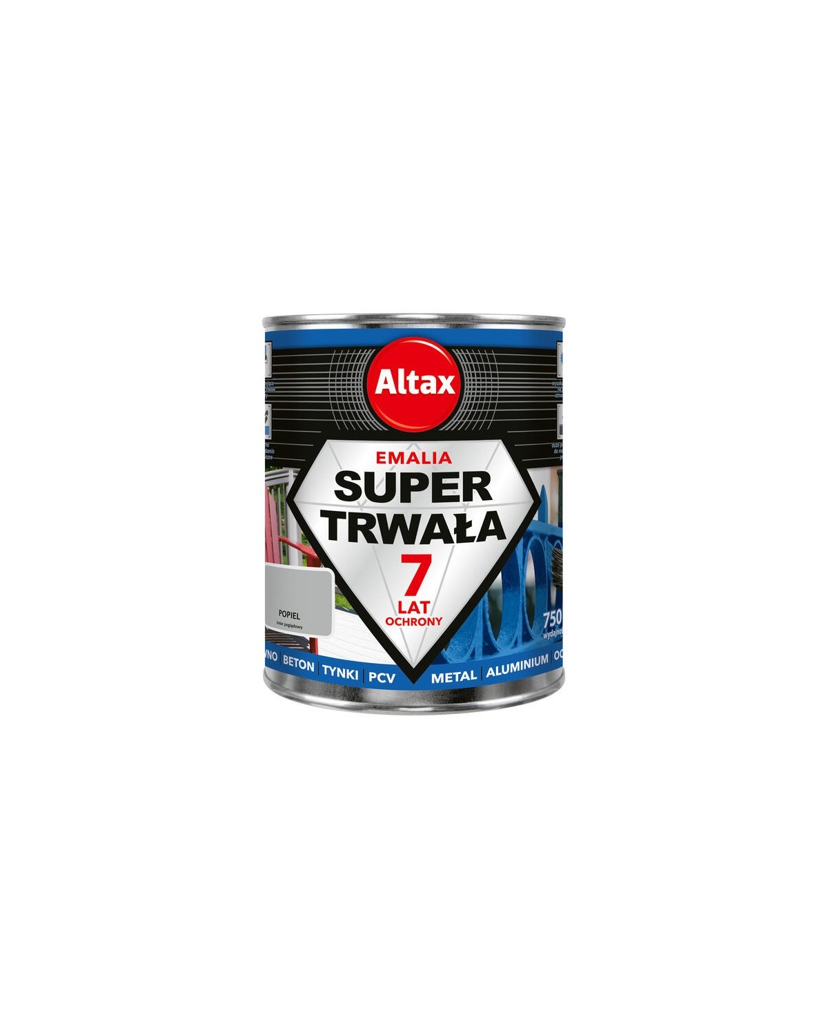 ALTAX Emalia Super Trwała 750ml - Popielaty Kolor do Wnętrz ALTAX Emalia Super Trwała 750ml - Popielaty Kolor do Wnętrz