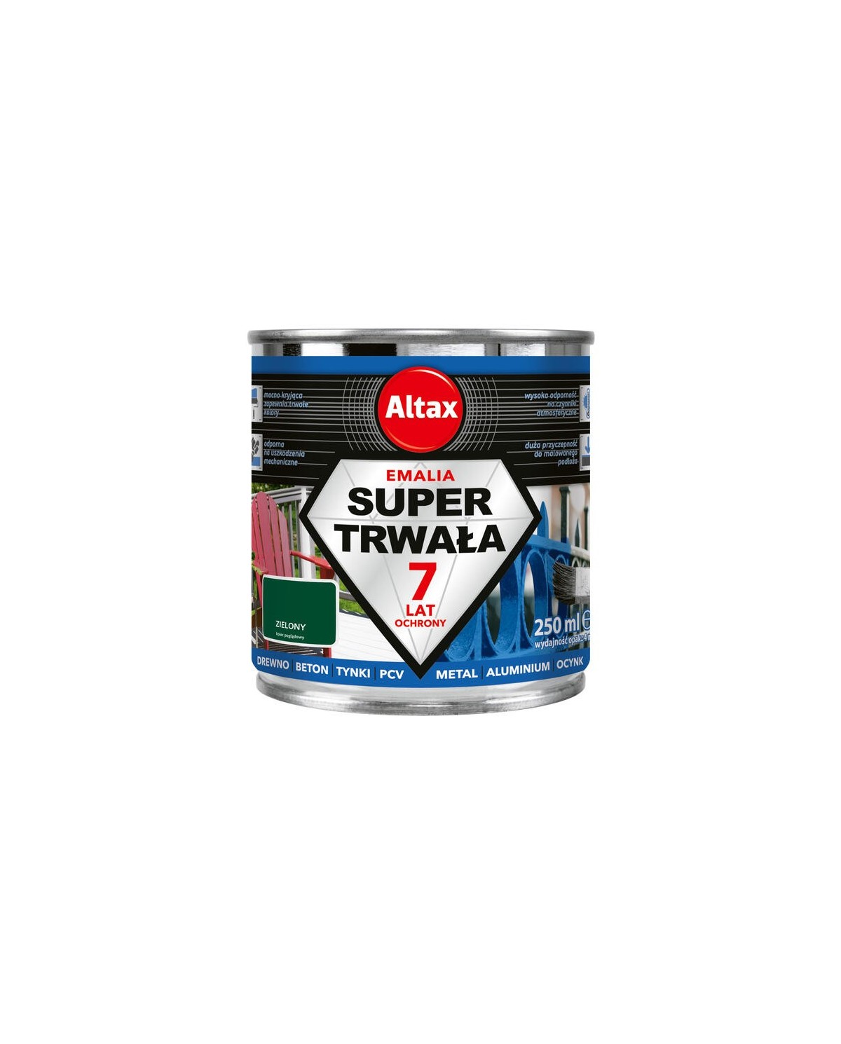 ALTAX Supertrwała Emalia 250ml Zielony - Wysoka Jakość i Trwałość ALTAX Supertrwała Emalia 250ml Zielony - Wysoka Jakość i Trwałość