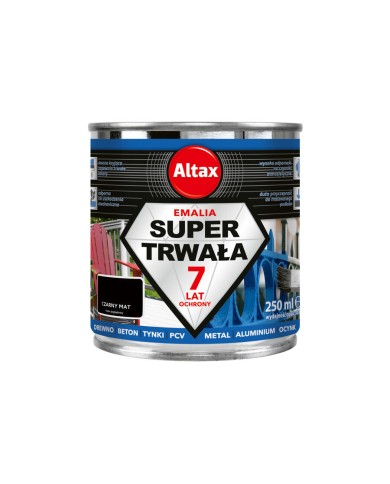 ALTAX Emalia 250ml Czarna Mat - Super Trwała Powłoka ALTAX Emalia 250ml Czarna Mat - Super Trwała Powłoka
