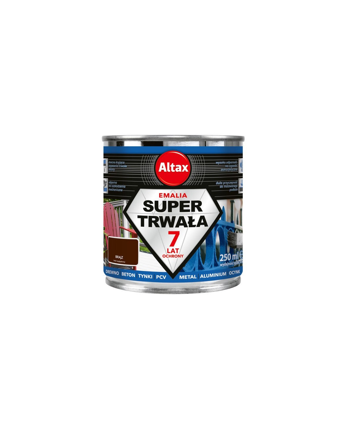 ALTAX Super Trwała Emalia 250ml Brązowa - Wysoka Jakość ALTAX Super Trwała Emalia 250ml Brązowa - Wysoka Jakość
