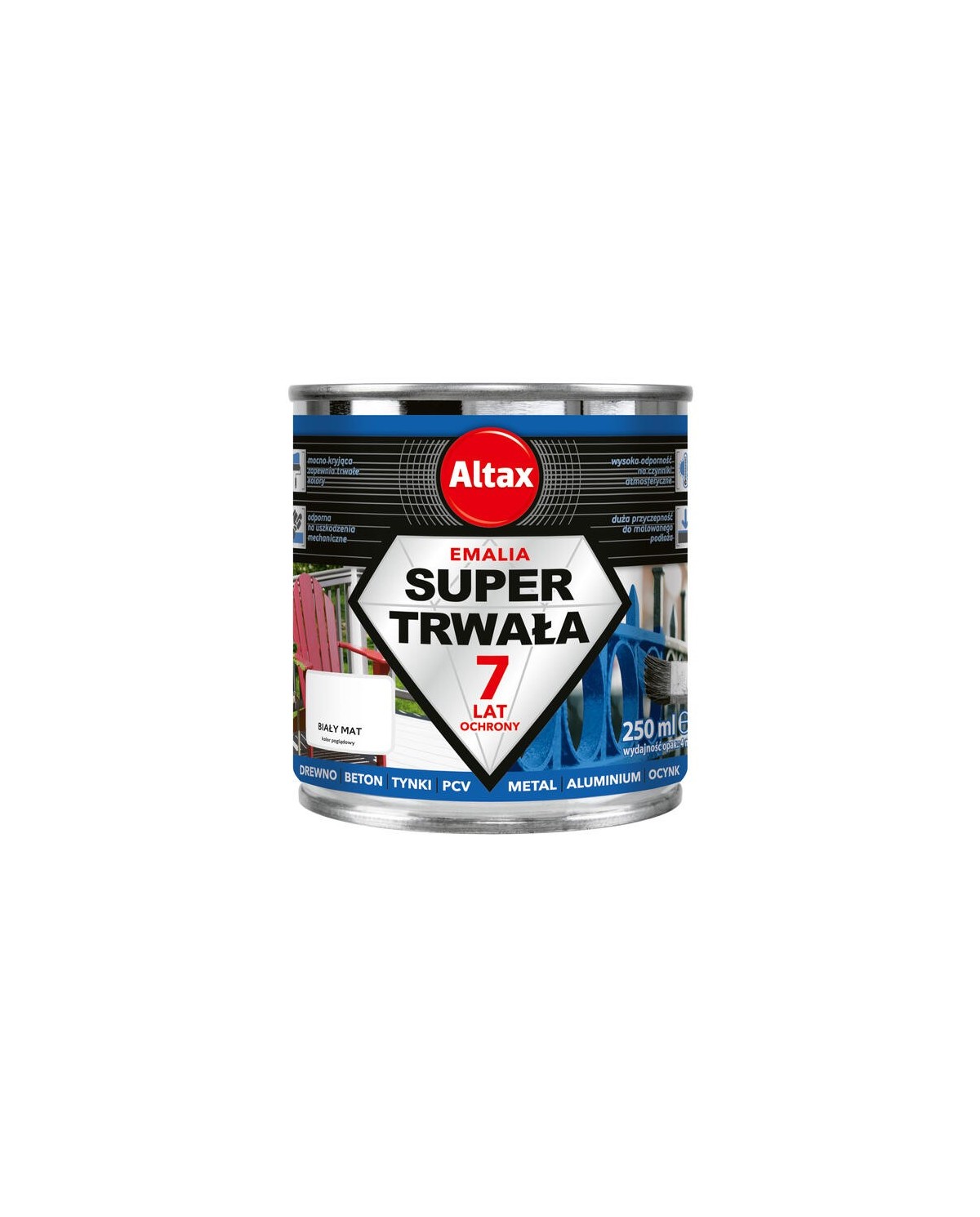 Emalia Super Trwała 0,25 L Biały Mat ALTAX - Najlepsza Jakość Emalia Super Trwała 0,25 L Biały Mat ALTAX - Najlepsza Jakość