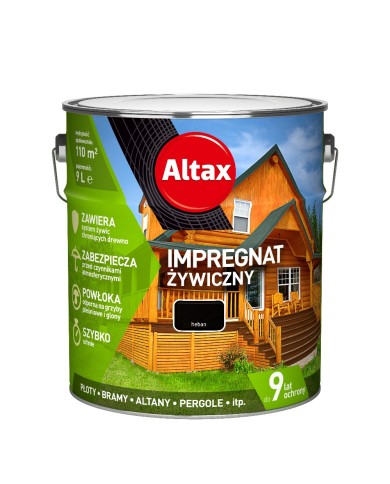 ALTAX Impregnat żywiczny 9 L Heban - Ochrona i Estetyka Drewna ALTAX Impregnat żywiczny 9 L Heban - Ochrona i Estetyka Drewna