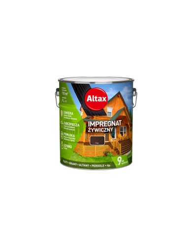 ALTAX Impregnat żywiczny 9 L brąz - Ochrona i estetyka drewna ALTAX Impregnat żywiczny 9 L brąz - Ochrona i estetyka drewna