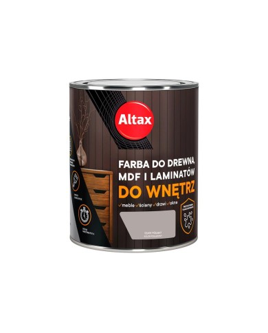Farba do drewna i MDF 0,75 L szary ALTAX - idealna do wnętrz Farba do drewna i MDF 0,75 L szary ALTAX - idealna do wnętrz