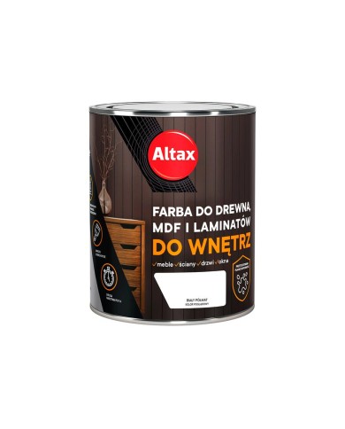Farba do drewna i MDF 0,75 L biały półmat ALTAX - Wysoka jakość Farba do drewna i MDF 0,75 L biały półmat ALTAX - Wysoka jakość