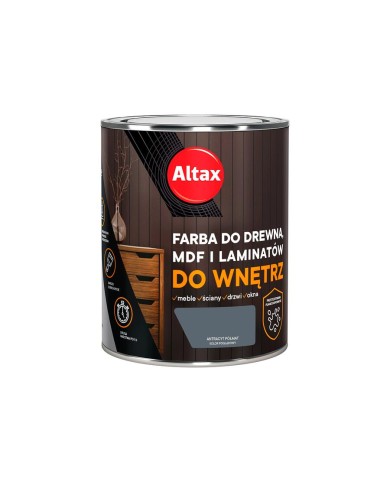 Farba do drewna i MDF 0,75 L antracyt ALTAX - idealna do wnętrz Farba do drewna i MDF 0,75 L antracyt ALTAX - idealna do wnętrz