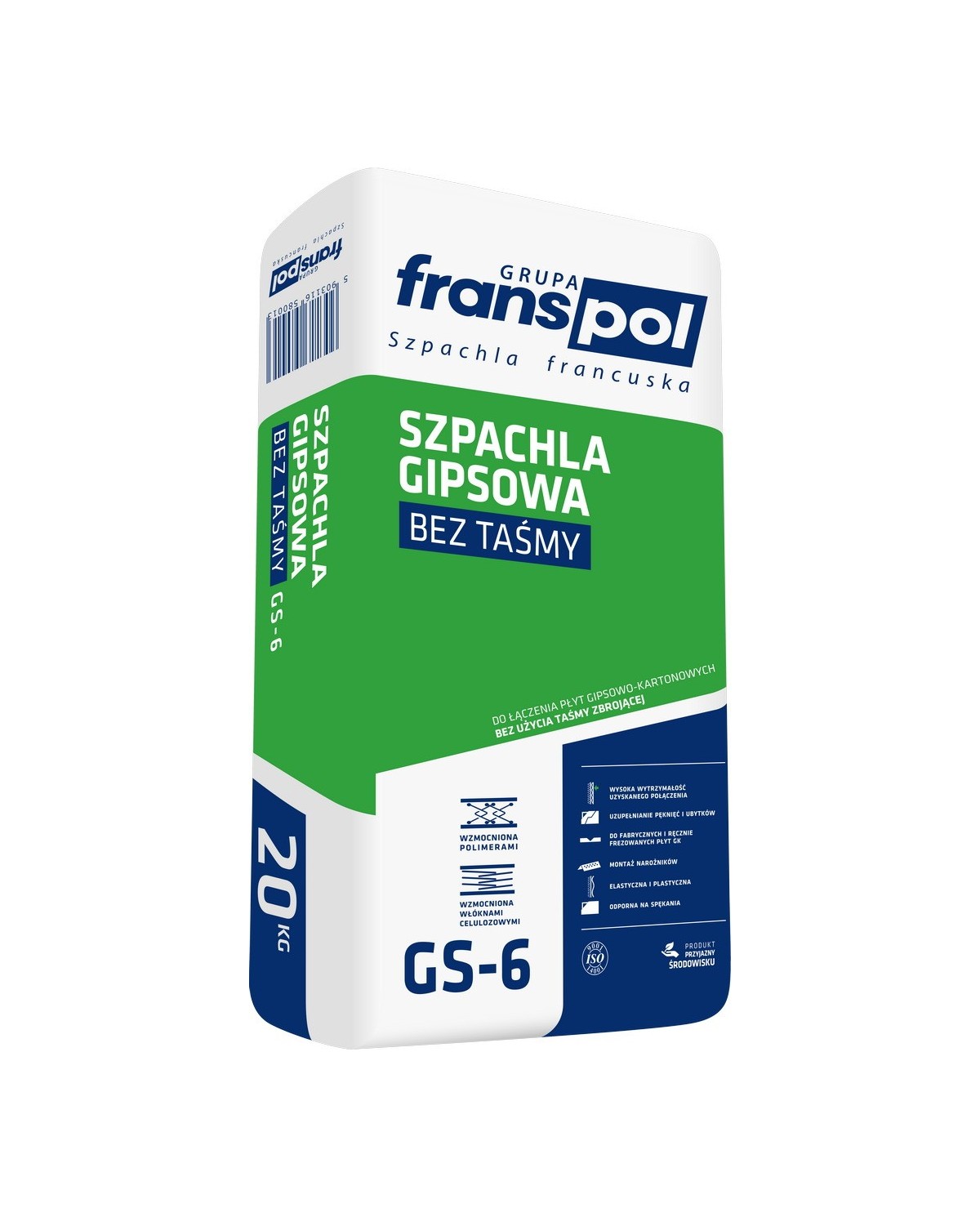 Szpachla gipsowa FRANSPOL 20kg Gs-6 - Idealna do wykończeń Szpachla gipsowa FRANSPOL 20kg Gs-6 - Idealna do wykończeń