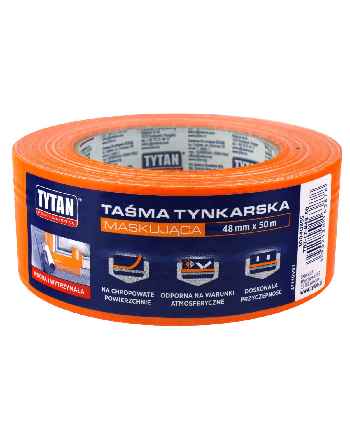 Tytan Professional Taśma Tynkarska 48mm x 50m - Pomarańczowa Tytan Professional Taśma Tynkarska 48mm x 50m - Pomarańczowa