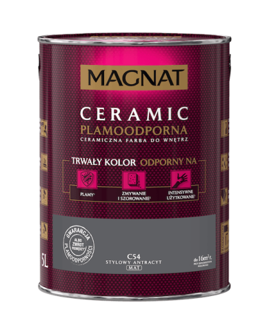 Farba ceramiczna 5L antracyt MAGNAT CERAMIC - styl i trwałość Farba ceramiczna 5L antracyt MAGNAT CERAMIC - styl i trwałość