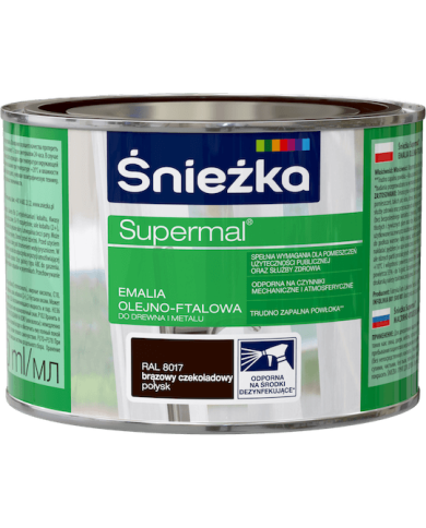 Farba Supermal brązowy czekoladowy 0,4 L - ŚNIEŻKA Farba Supermal brązowy czekoladowy 0,4 L - ŚNIEŻKA