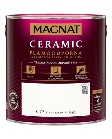 Farba ceramiczna biały granit C77 5L MAGNAT - Wysoka jakość Farba ceramiczna biały granit C77 5L MAGNAT - Wysoka jakość