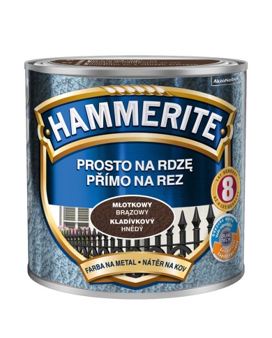 Farba młotkowa brązowa HAMMERITE 0,25 L - idealna do metalu Farba młotkowa brązowa HAMMERITE 0,25 L - idealna do metalu