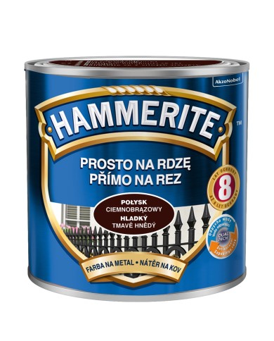 Farba do metalu 0,25 L ciemnobrązowy połysk HAMMERITE - wysoka jakość Farba do metalu 0,25 L ciemnobrązowy połysk HAMMERITE - wysoka jakość