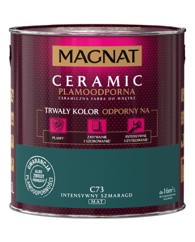 Farba ceramiczna intensywny szmaragd C73 - 2,5 L MAGNAT Farba ceramiczna intensywny szmaragd C73 - 2,5 L MAGNAT