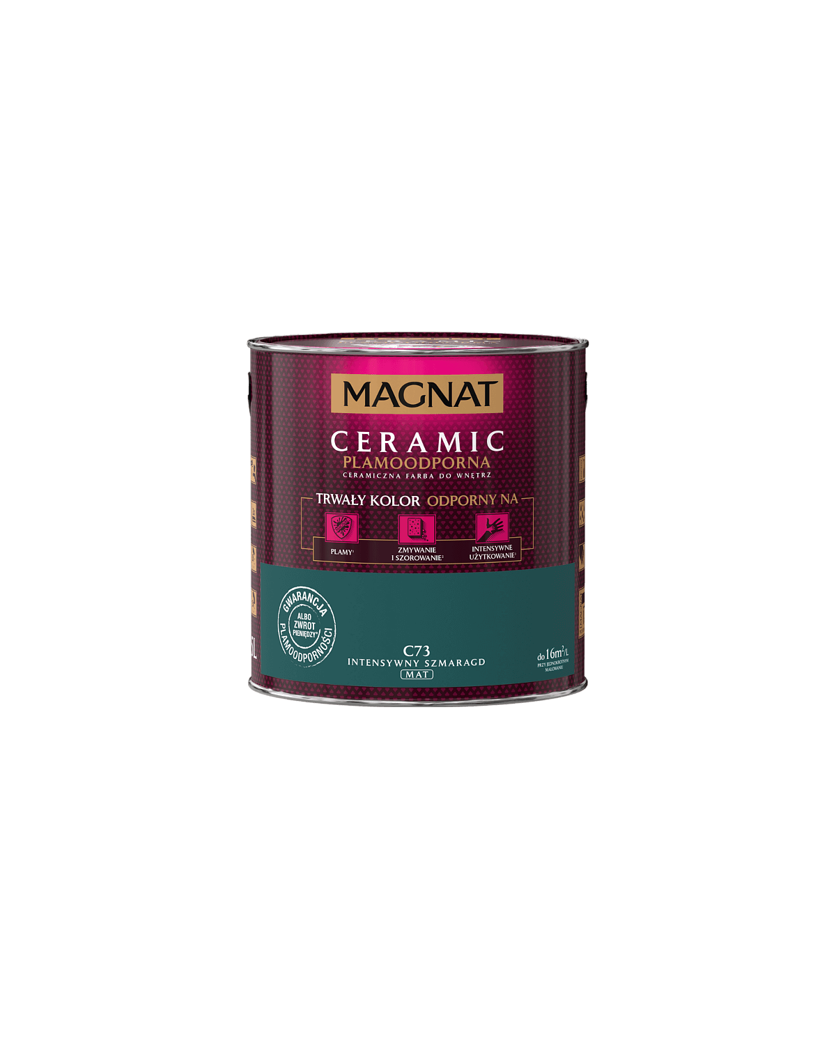 Farba ceramiczna intensywny szmaragd C73 - 2,5 L MAGNAT Farba ceramiczna intensywny szmaragd C73 - 2,5 L MAGNAT