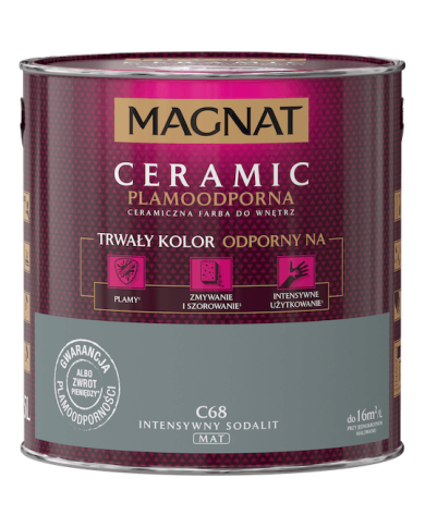Farba ceramiczna intensywny sodalit C68 - 2,5 L MAGNAT Farba ceramiczna intensywny sodalit C68 - 2,5 L MAGNAT