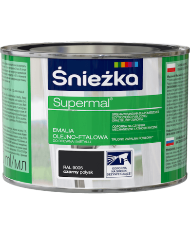 Farba Supermal czarny 0,4 L - ŚNIEŻKA | Wysoka jakość i trwałość Farba Supermal czarny 0,4 L - ŚNIEŻKA | Wysoka jakość i trwałość