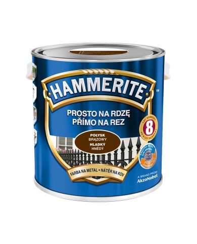 Farba do metalu 2,5 L połysk brązowy HAMMERITE - wysoka jakość Farba do metalu 2,5 L połysk brązowy HAMMERITE - wysoka jakość